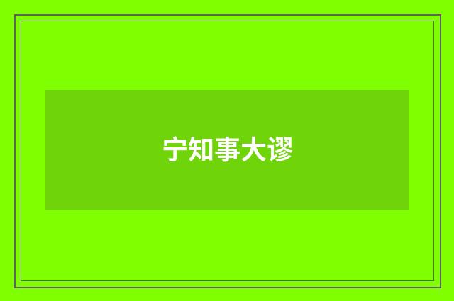 宁知事大谬