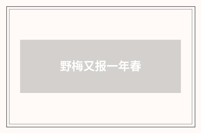 野梅又报一年春