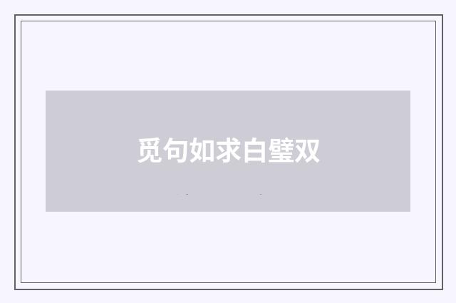 觅句如求白璧双