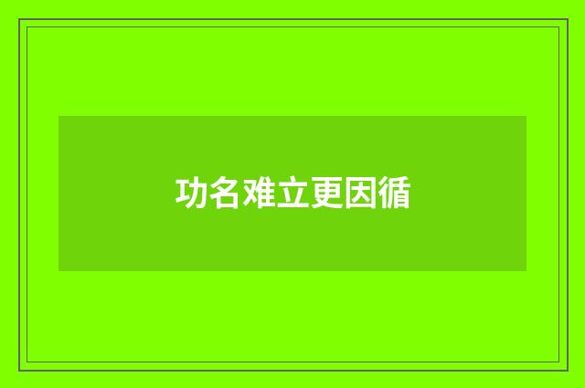 功名难立更因循