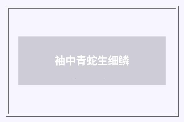 袖中青蛇生细鳞