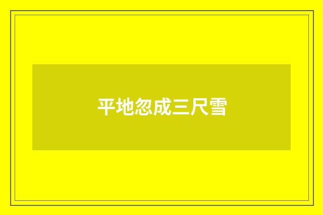 平地忽成三尺雪