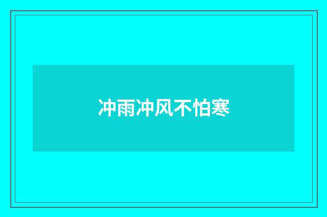 冲雨冲风不怕寒