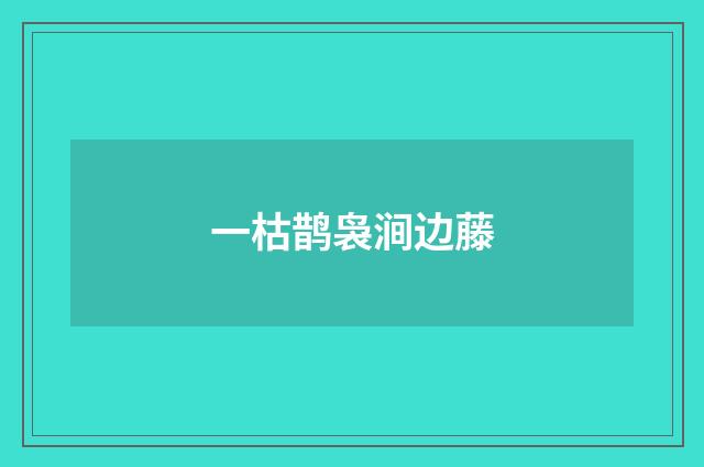 一枯鹊袅涧边藤