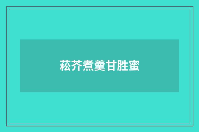 菘芥煮羹甘胜蜜