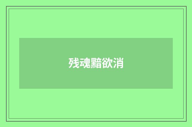 残魂黯欲消