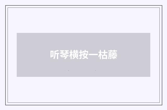 听琴横按一枯藤