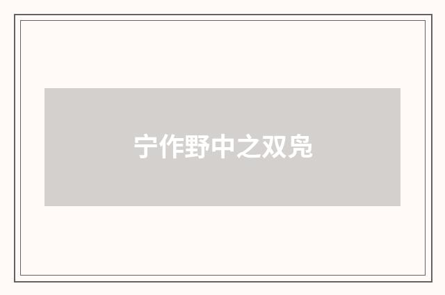 宁作野中之双凫