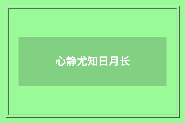 心静尤知日月长