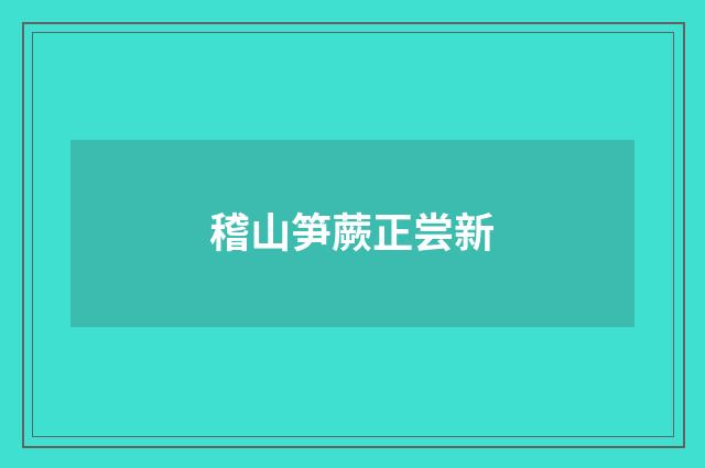 稽山笋蕨正尝新