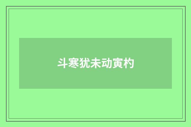 斗寒犹未动寅杓