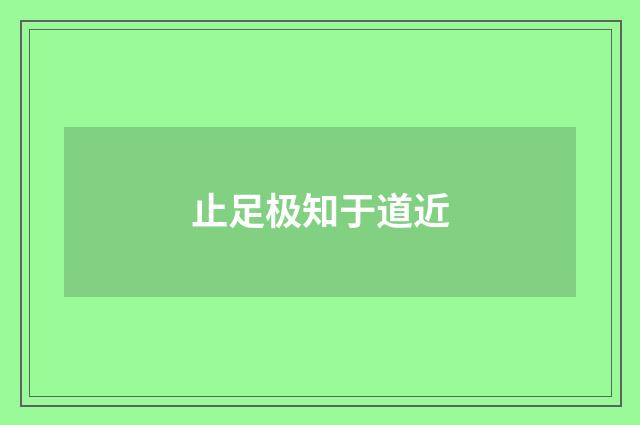 止足极知于道近