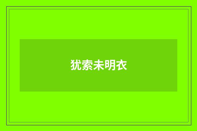 犹索未明衣