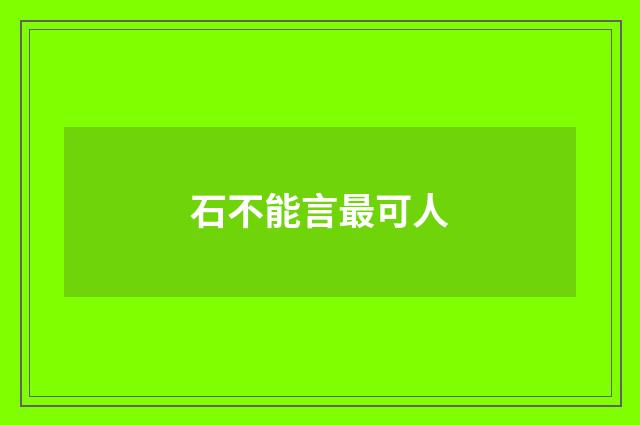 石不能言最可人