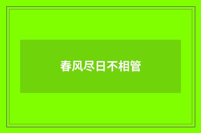 春风尽日不相管