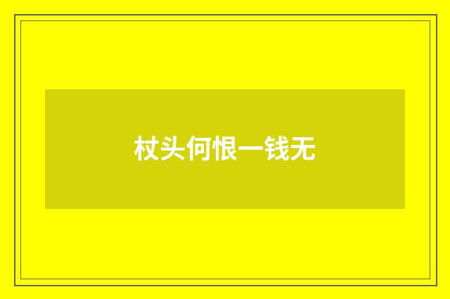 杖头何恨一钱无