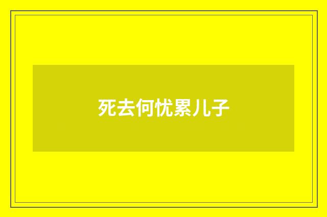 死去何忧累儿子