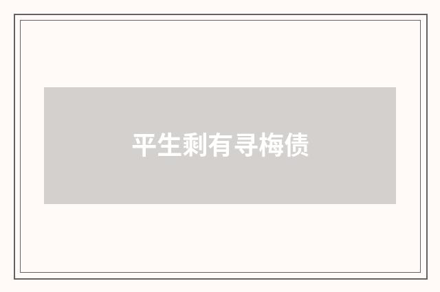 平生剩有寻梅债