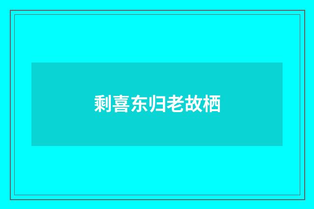 剩喜东归老故栖