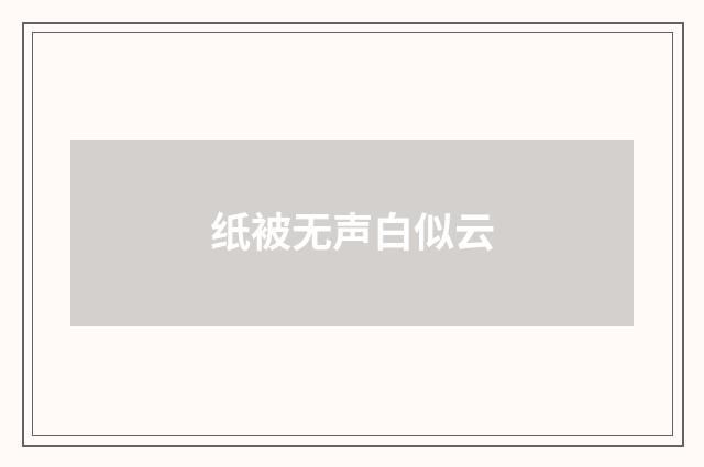 纸被无声白似云