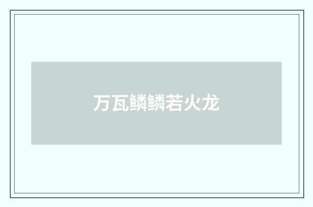 万瓦鳞鳞若火龙