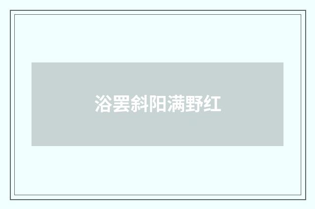 浴罢斜阳满野红