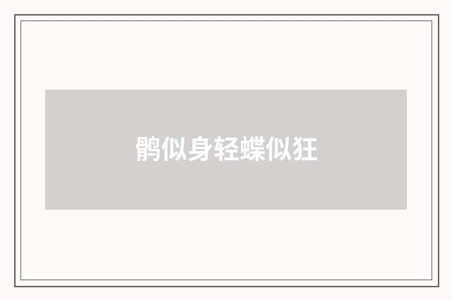 鹘似身轻蝶似狂