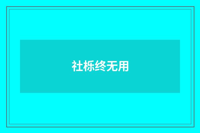 社栎终无用