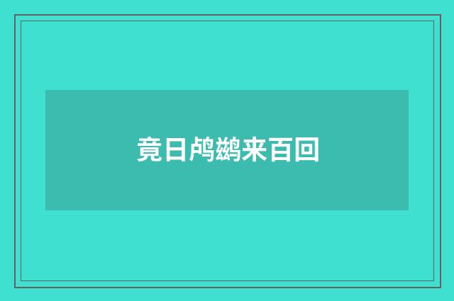 竟日鸬鹚来百回