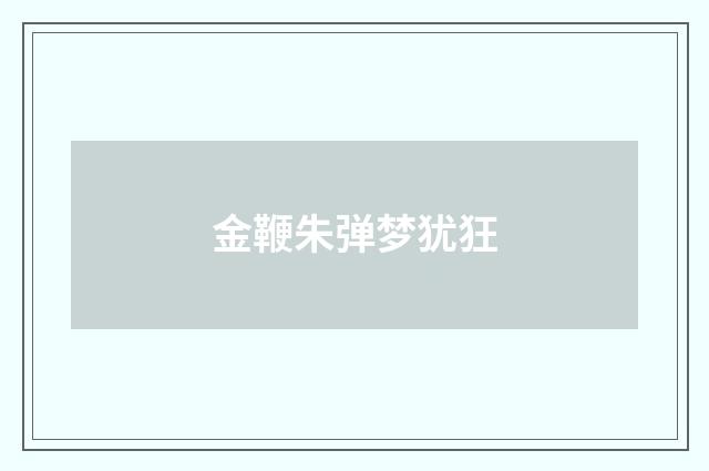 金鞭朱弹梦犹狂