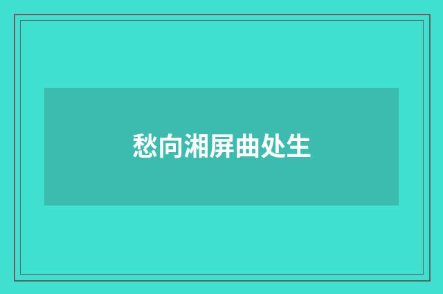 愁向湘屏曲处生
