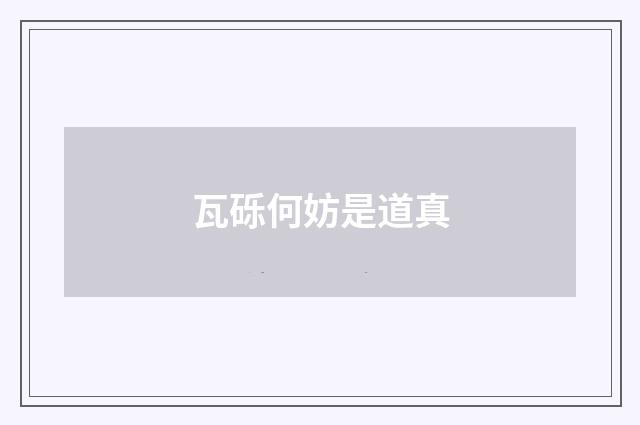 瓦砾何妨是道真