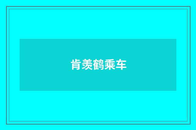 肯羡鹤乘车