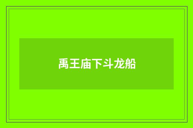 禹王庙下斗龙船