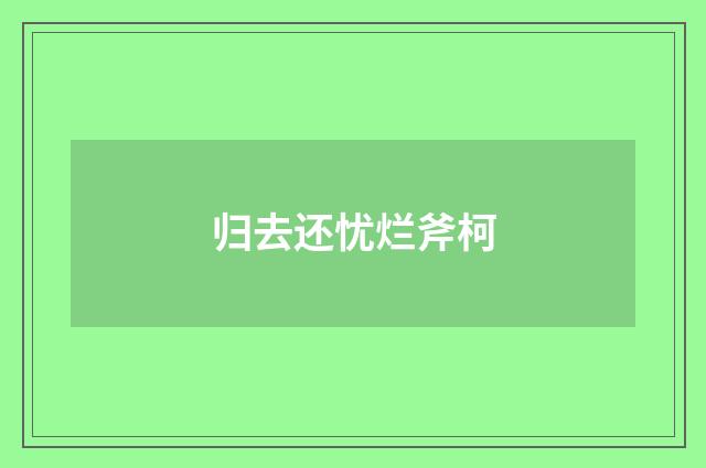 归去还忧烂斧柯