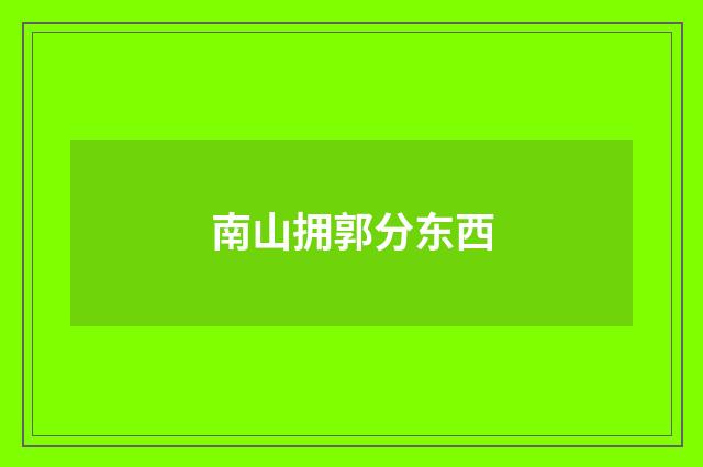 南山拥郭分东西