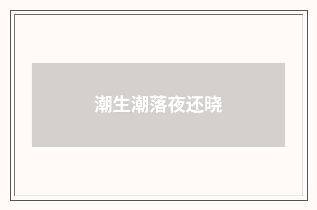 潮生潮落夜还晓