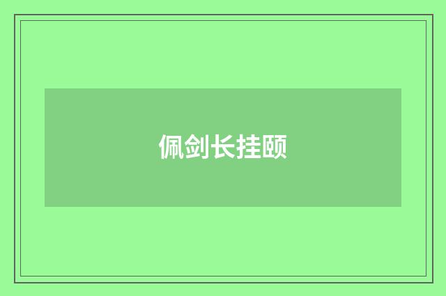 佩剑长挂颐
