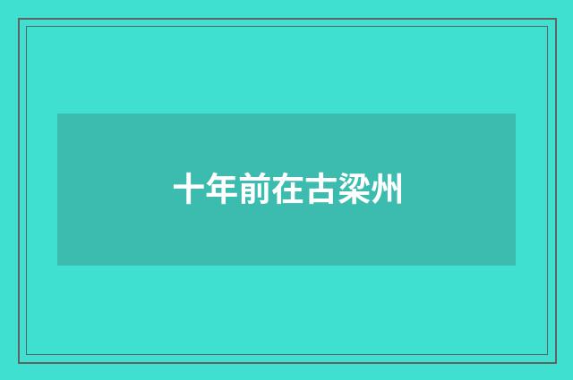 十年前在古梁州