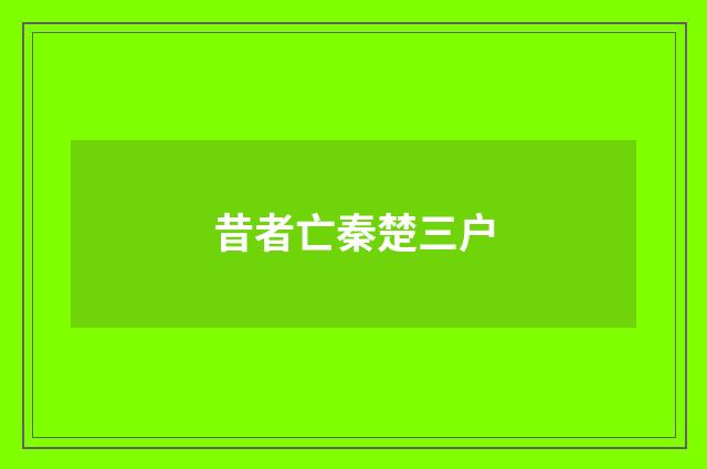 昔者亡秦楚三户