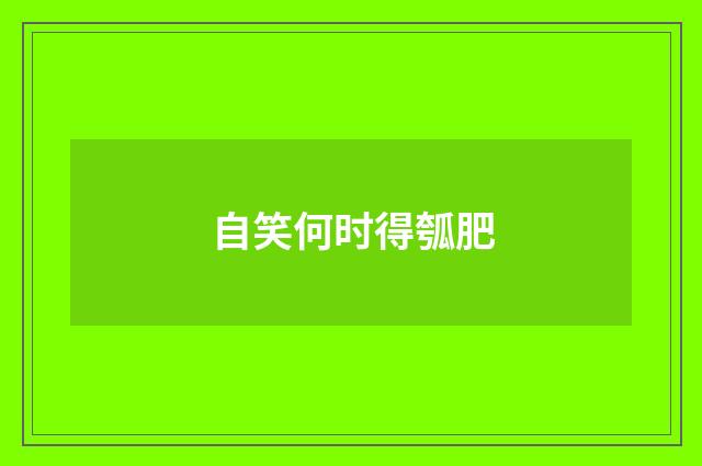 自笑何时得瓠肥