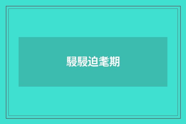 駸駸迫耄期