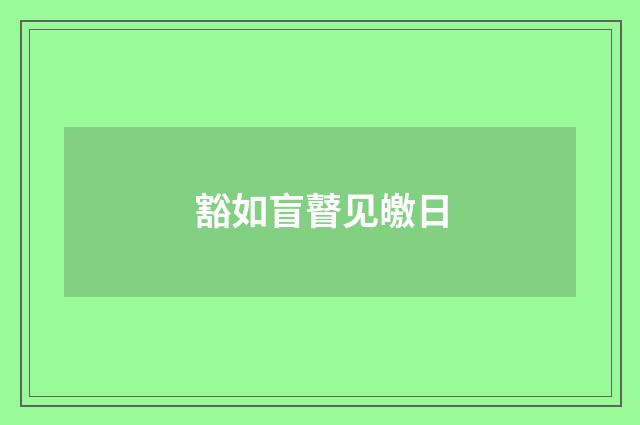 豁如盲瞽见皦日