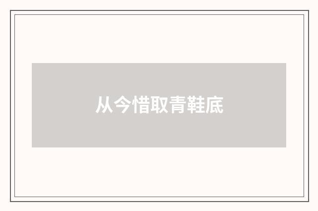 从今惜取青鞋底