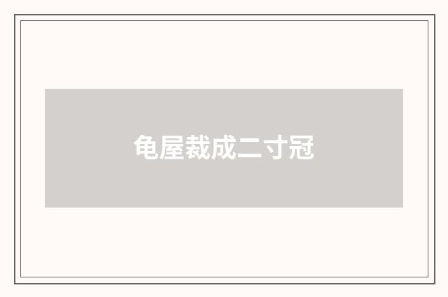 龟屋裁成二寸冠