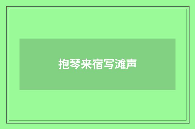 抱琴来宿写滩声