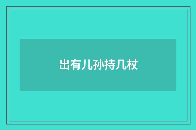 出有儿孙持几杖