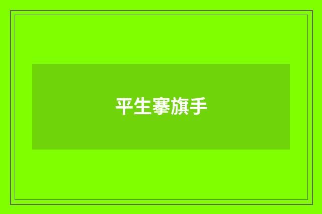 平生搴旗手
