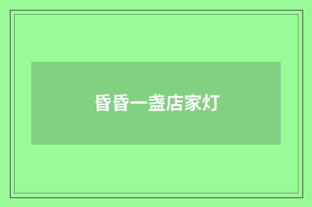 昏昏一盏店家灯