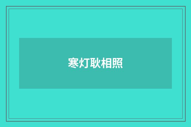 寒灯耿相照